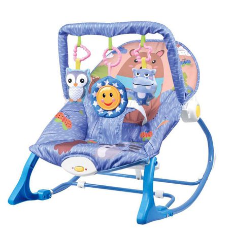 Baby Cradle Safety Crib Baby Rocker- Blue