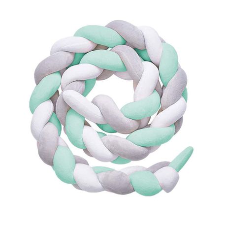 Totland Baby Braided Crib Bumper  2M - Grey, Mint Green & White Buy Online in Zimbabwe thedailysale.shop