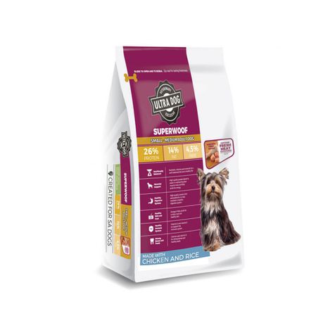 Ultra dog Superwoof Small-Medium Adult Chicken & Rice 12kg Buy Online in Zimbabwe thedailysale.shop