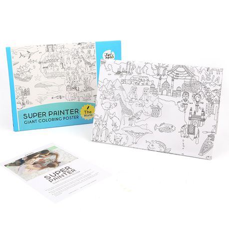 Jarmelo Super Painter Giant Colouring Poster: The World