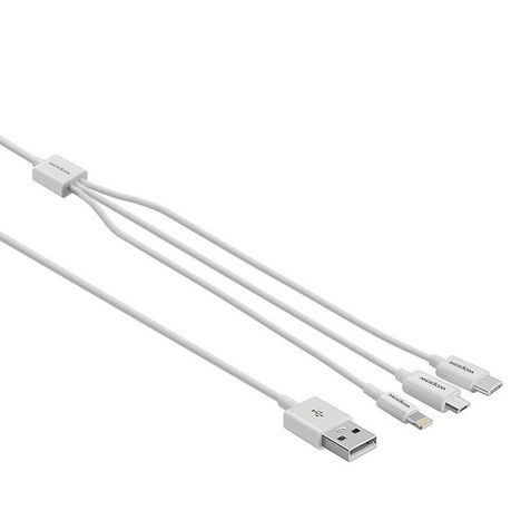 ZF Wopow LC806 Charge & Sync 3in1 Cable WHITE Buy Online in Zimbabwe thedailysale.shop