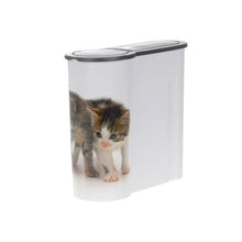 Load image into Gallery viewer, Eco Pet Storage Container with flip lid grey - cat design
