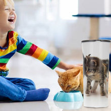Load image into Gallery viewer, Eco Pet Storage Container with flip lid grey - cat design
