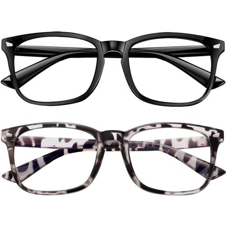Sophie Moda - Fashion Computer Glasses Anti Blue Light: Black/Leopard (2Pack)