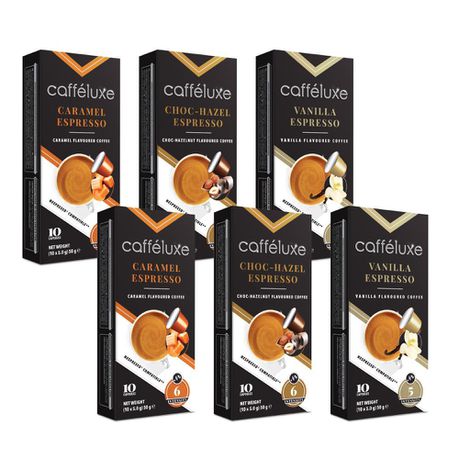 Caffeluxe Nespresso Compatible Trio of Flavoured Coffee Espresso Pods
