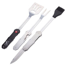 Load image into Gallery viewer, TROIKA Braai Set: Fork, Brush and Knife TROIKA BBQ - 3 Piece 5 Functions
