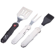 Load image into Gallery viewer, TROIKA Braai Set: Fork, Brush and Knife TROIKA BBQ - 3 Piece 5 Functions
