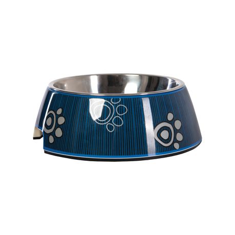 Rogz 2-in-1 Small Bubble Dog Bowl, Navy Paw Buy Online in Zimbabwe thedailysale.shop