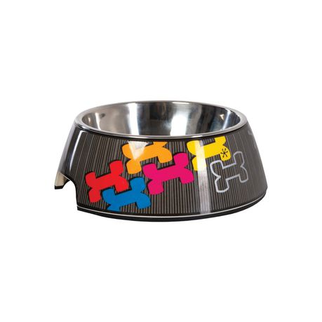 Rogz 2-in-1 Small Bubble Dog Bowl, Multi Bone Buy Online in Zimbabwe thedailysale.shop