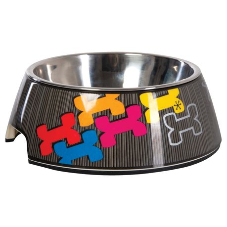 Rogz 2-in-1 Large Bubble Dog Bowl, Multi Bone Buy Online in Zimbabwe thedailysale.shop