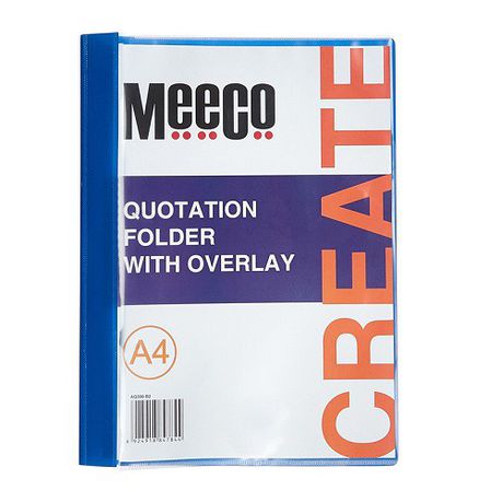 Meeco - Quotation Folder With Overlay - Blue Buy Online in Zimbabwe thedailysale.shop