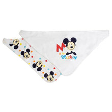 Load image into Gallery viewer, Mickey Mouse 'M' Bandana Bibs - Set of 2
