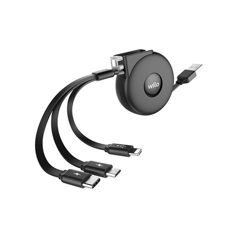 Hoco 3in1 Retractable Charging Data Cable Buy Online in Zimbabwe thedailysale.shop