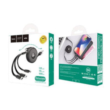 Load image into Gallery viewer, Hoco 3in1 Retractable Charging Data Cable
