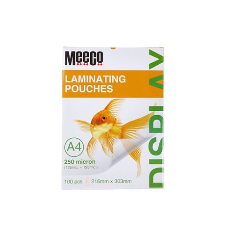 Meeco A4 250 Micron Laminating Pouch - 100pcs/Pk Buy Online in Zimbabwe thedailysale.shop