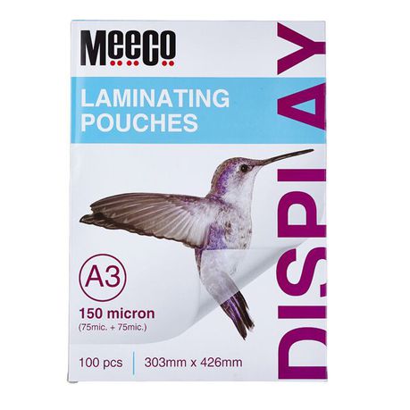 Meeco A3 150 Micron Laminating Pouch  - 100pcs/Pk Buy Online in Zimbabwe thedailysale.shop