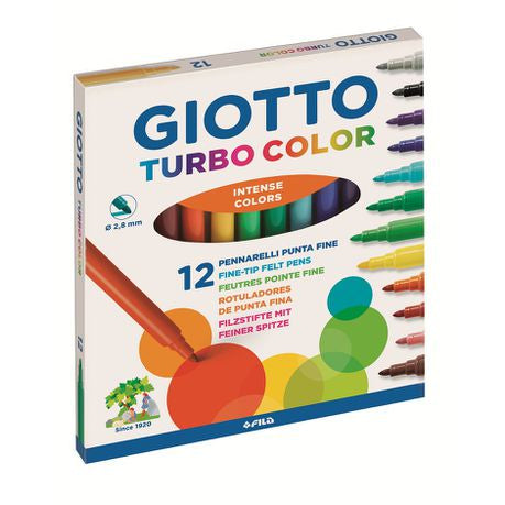 Giotto Turbo Color 12 Fine Fibre-Tip Pens Buy Online in Zimbabwe thedailysale.shop