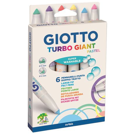 Giotto Turbo Giant Pastel 6 Fibre-Tip Pens Buy Online in Zimbabwe thedailysale.shop