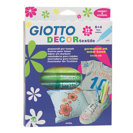 Giotto Decor Textile 12 Permanent Fibre Pens Buy Online in Zimbabwe thedailysale.shop