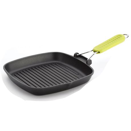 Risoli Sporelax Grill Pan 26cm 100% Non-Stick - Yellow Folding Handle