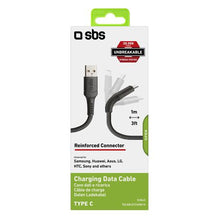 Load image into Gallery viewer, SBS USB 2.0 Type-C Cable - Unbreakable - Black 1m
