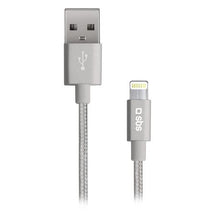 Load image into Gallery viewer, SBS Data Charging Cable USB 2.0 to Lightning USB - Silver 1m
