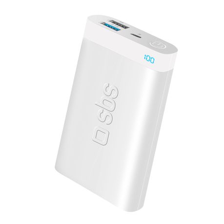SBS Portable Power Bank with status LED - 8000 mAh - White Buy Online in Zimbabwe thedailysale.shop