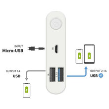 Load image into Gallery viewer, SBS Portable Power Bank with status LED - 8000 mAh - White
