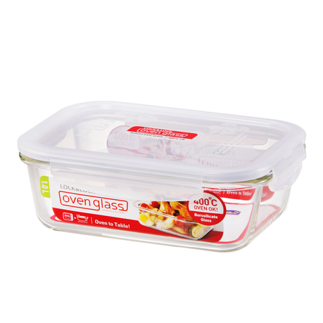 Euro Glass Container Rectangular - 1 Litre Buy Online in Zimbabwe thedailysale.shop