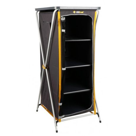 OZtrail - 4 Shelf Deluxe Camp Cupboard - Grey