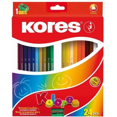 Kores Kolores 24 Triangular Coloured Pencils and 1 Sharpener Buy Online in Zimbabwe thedailysale.shop