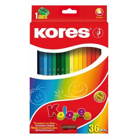 Kores Kolores 36  Triangular Coloured Pencils and 1 Sharpener Buy Online in Zimbabwe thedailysale.shop