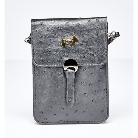 Brad Scott The Ostrich Sling Bag With Front Detail - Black Buy Online in Zimbabwe thedailysale.shop
