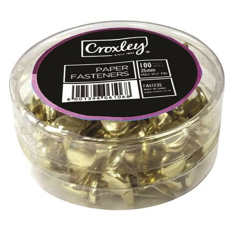 Croxley Paper Fasteners 25mm (Tub of 100) Buy Online in Zimbabwe thedailysale.shop