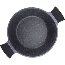 Load image into Gallery viewer, Royalty Line Marble Coating 26cm Shallow Low Wide Casserole Pot With Glass Lid - Black
