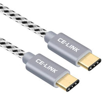 Load image into Gallery viewer, CE-LINK 2m USB 2.0 Braided Type-C to Type-C Data &amp; Charging Cable
