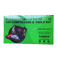 Load image into Gallery viewer, Double Cylinder Metal Air Compressor &amp; Tool Kit
