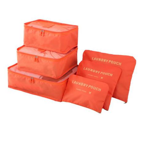 6 Piece Luggage Travel Organizer - Orange Buy Online in Zimbabwe thedailysale.shop