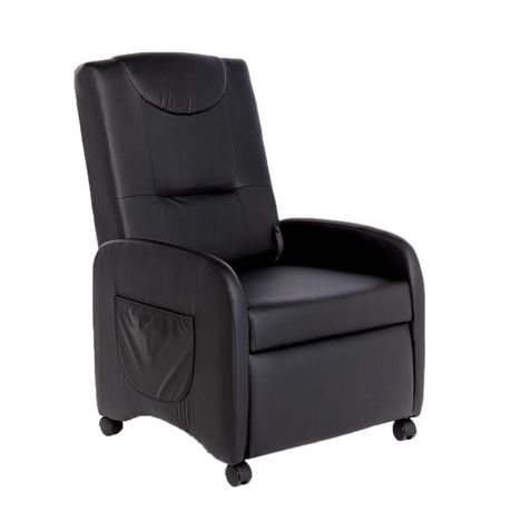 Hazlo Faux Leather Fold Back Recliner Couch Sofa Chair - Black Buy Online in Zimbabwe thedailysale.shop