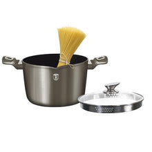 Load image into Gallery viewer, Berlinger Haus 24cm Marble Coating Pasta &amp; Rice Pot - Carbon
