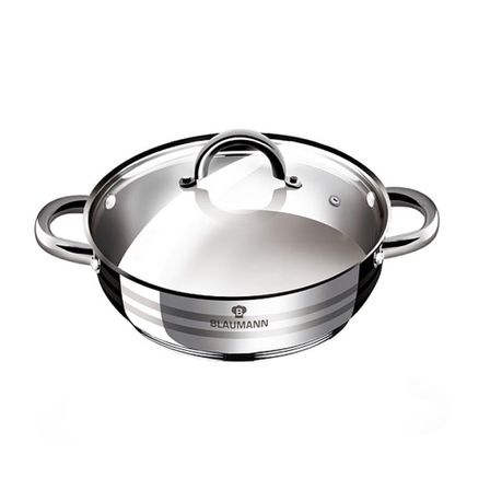 Blaumann 22cm Stainless Steel Shallow Pot - Gourmet Line