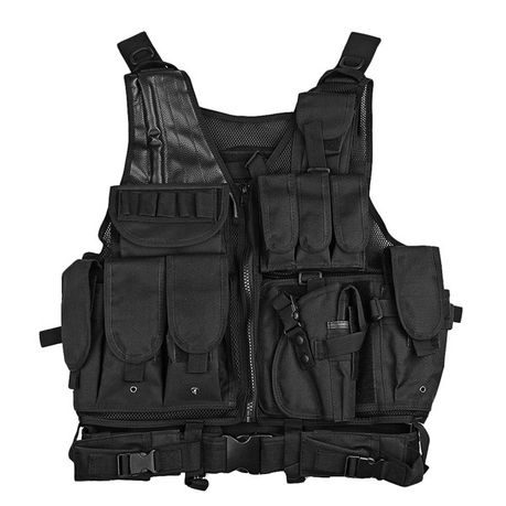 Breathable Tactical Vest with Numerous Pouches - Black Buy Online in Zimbabwe thedailysale.shop