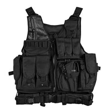 Load image into Gallery viewer, Breathable Tactical Vest with Numerous Pouches - Black
