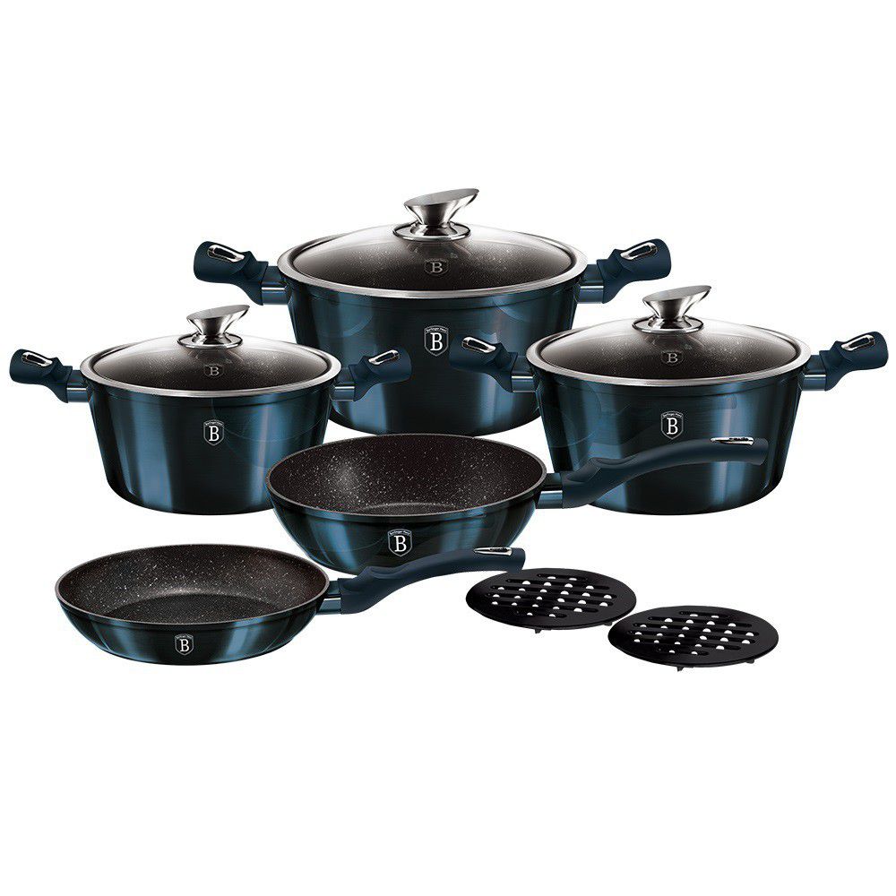 Berlinger Haus 10 Piece Marble Coating Cookware Set - Aquamarine Edition