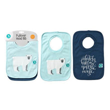 Load image into Gallery viewer, Pullover Head Bib 2 Pack - Alphabet Blue
