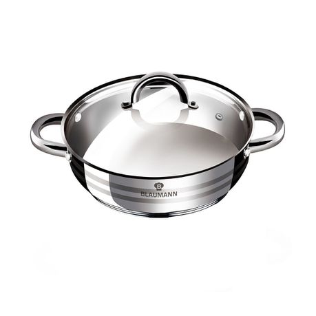 Blaumann 28cm Stainless Steel Shallow Pot - Gourmet Line Buy Online in Zimbabwe thedailysale.shop