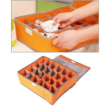 Load image into Gallery viewer, 24 Grid Bamboo Charcoal Storage Box Drawer Organizer - Yellow
