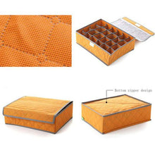 Load image into Gallery viewer, 24 Grid Bamboo Charcoal Storage Box Drawer Organizer - Yellow
