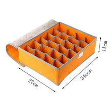 Load image into Gallery viewer, 24 Grid Bamboo Charcoal Storage Box Drawer Organizer - Yellow
