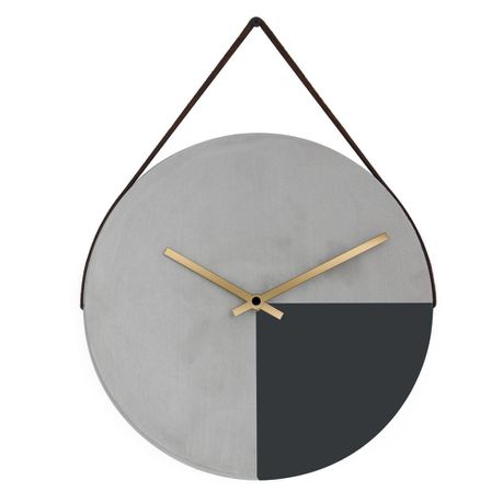 IWANA Handcrafted Cement Wall Clock – Charlie Charcoal Grey